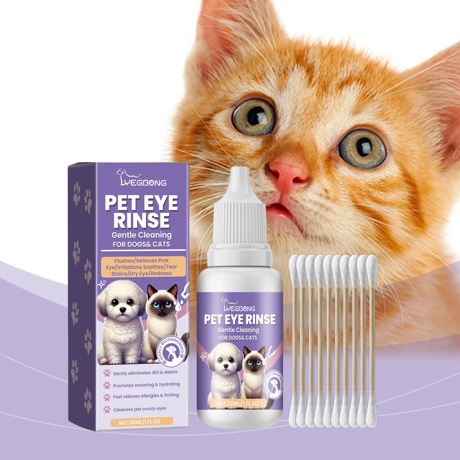 Yegbong 30ml Pet Eye Cleaner Drops