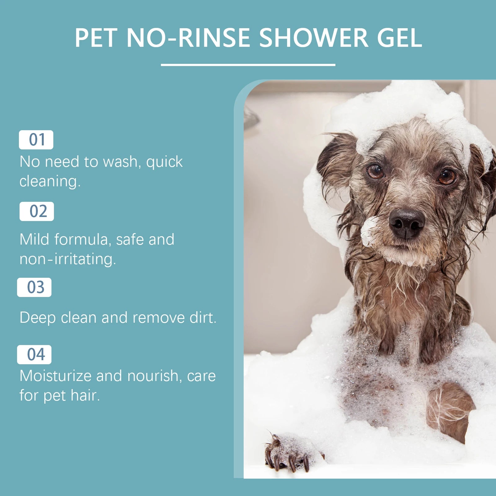 No-Rinse Waterless Pet Cleaning Mousse