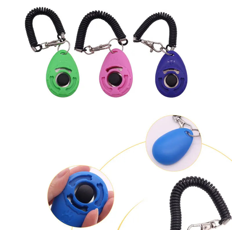 Pet Training Clicker – Adjustable Wrist Strap & Keychain
