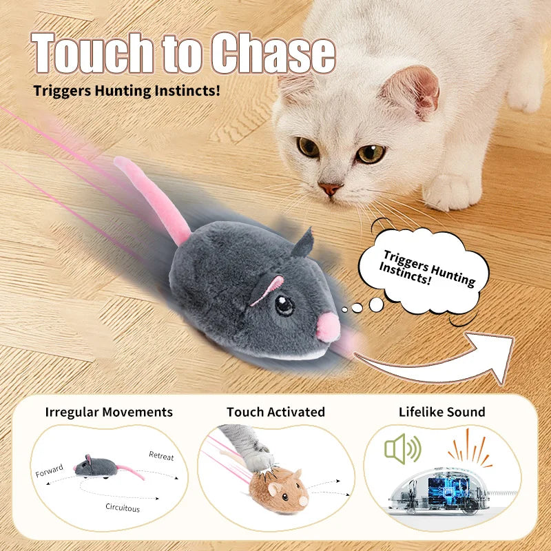 Electric Interactive Plush Mouse Cat Toy