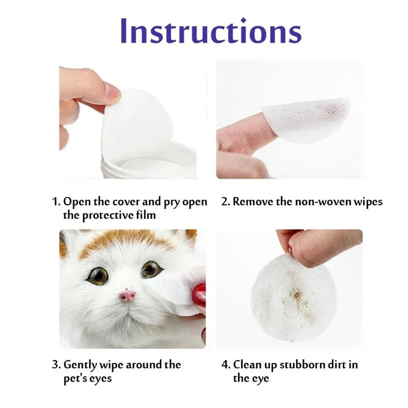 130pcs Pet Eye Cleaning Wipes for Dogs & Cats