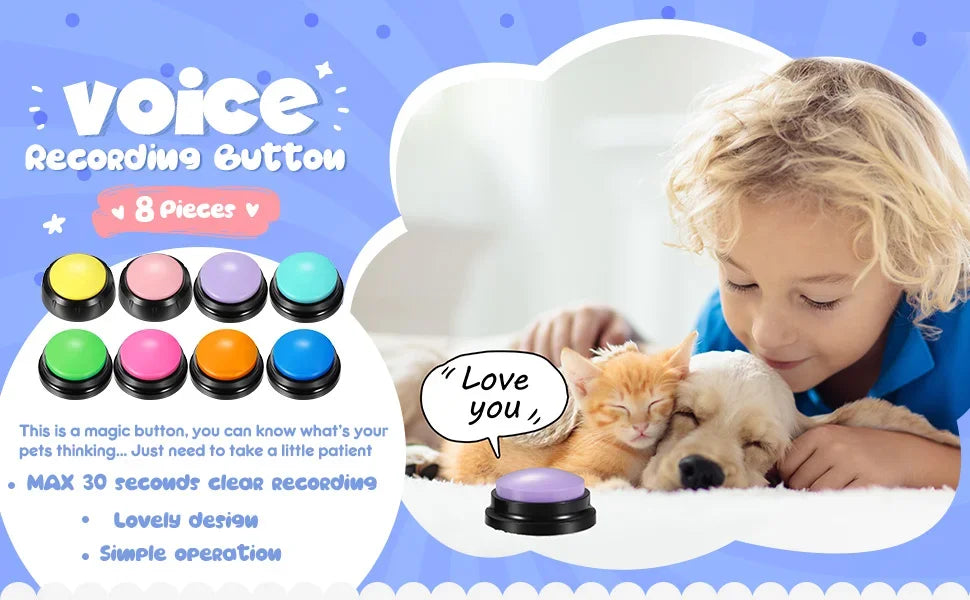 Funny Recordable Talking Dog Buttons Toy