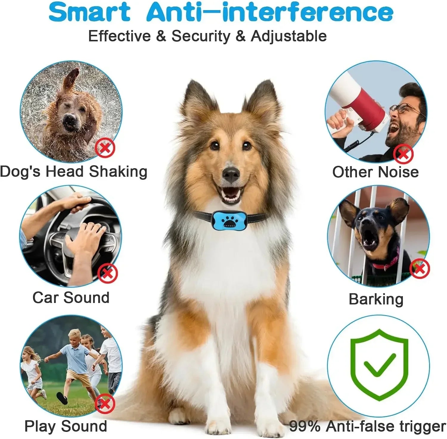 USB Rechargeable Ultrasonic Anti-Bark Dog Collar