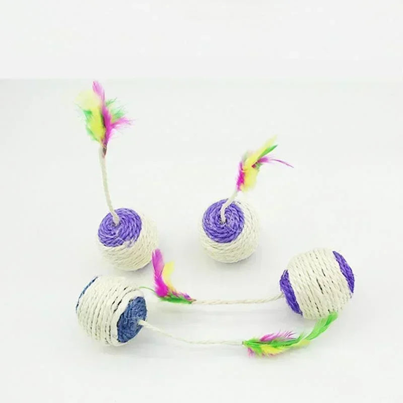 Sisal Scratching Ball Interactive Cat Toy