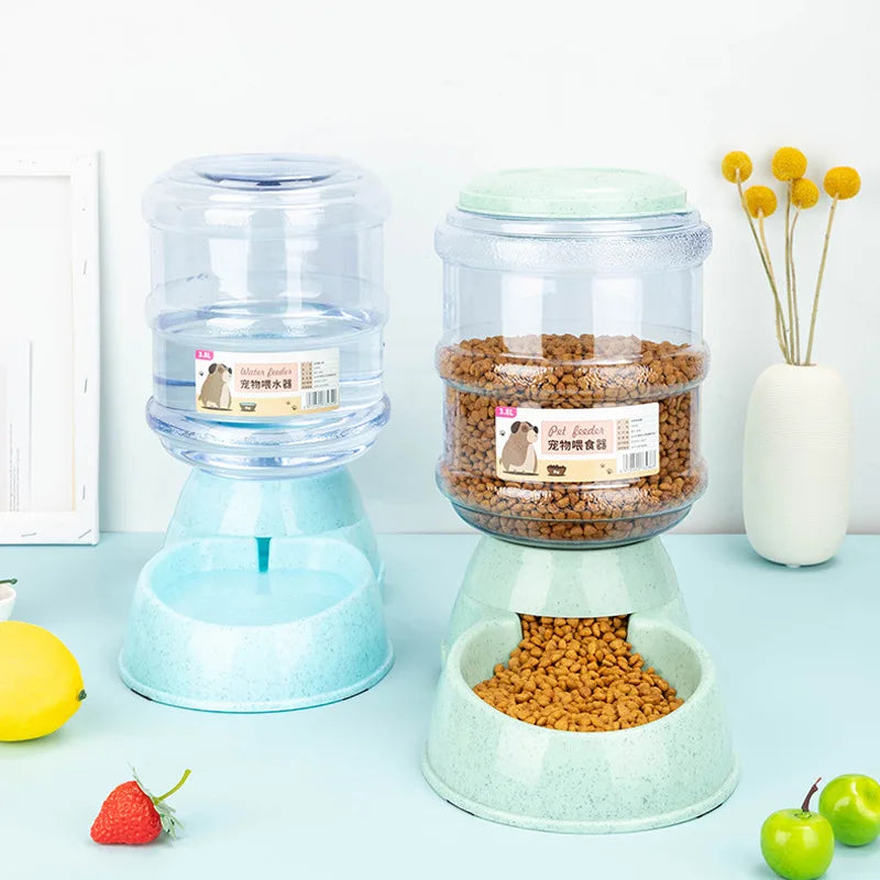 Large Capacity Pet Feeder Bowl Set – Automatic Water Dispenser for Cats & Small Dogs