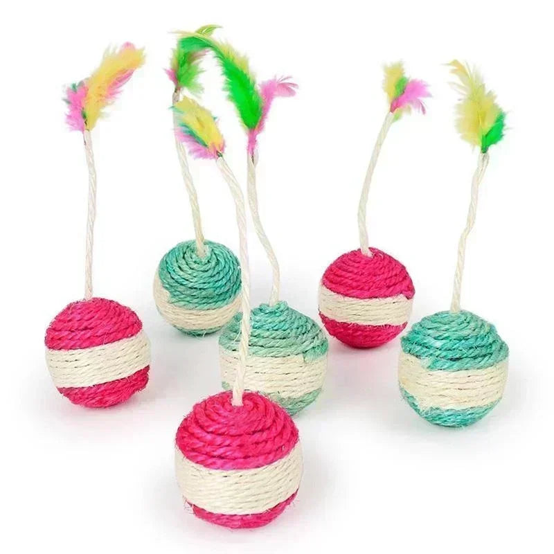 Sisal Scratching Ball Interactive Cat Toy