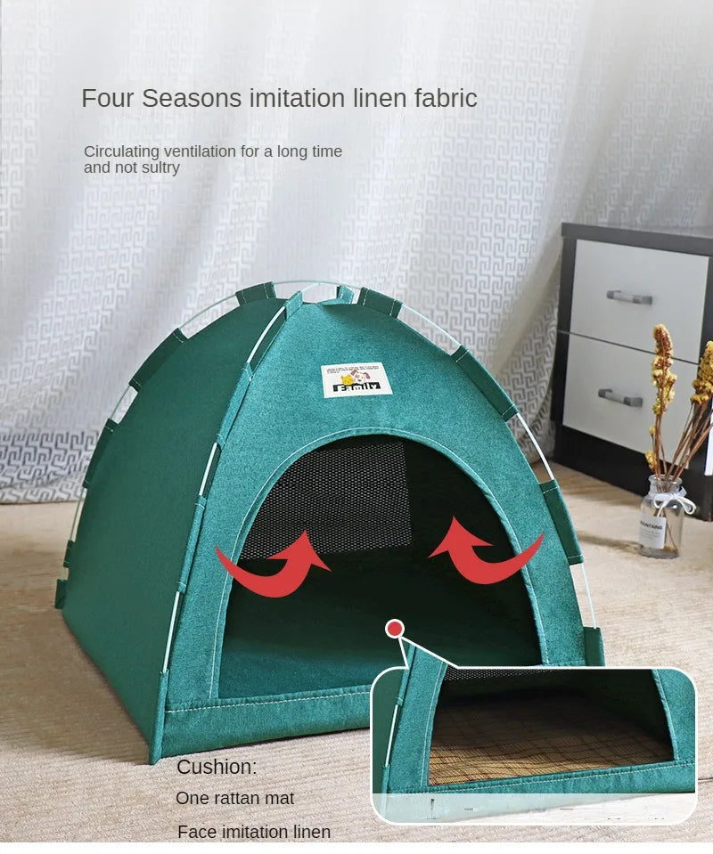 Foldable Four-Seasons Cat & Dog Pet Tent