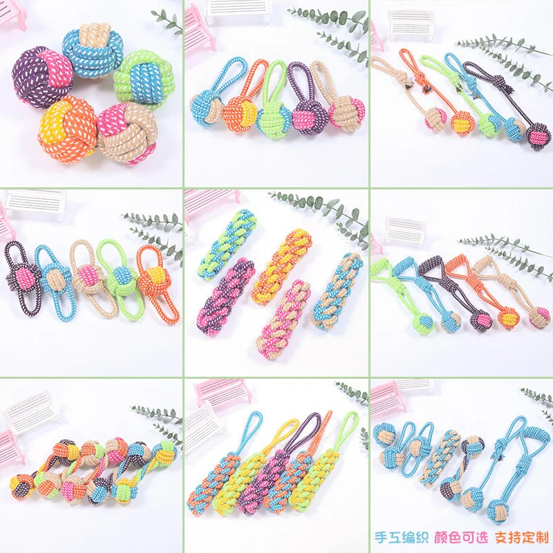 Interactive Dog Rope Toy Set – Chew Balls & Mini Toys for Puppies & Small Dogs