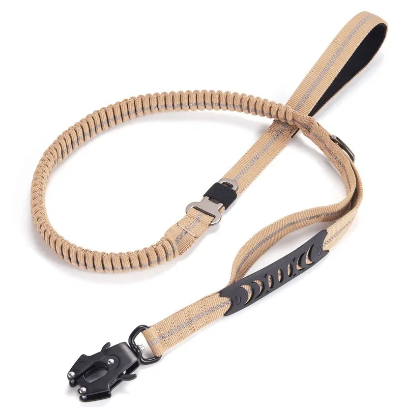 Heavy-Duty Bungee Dog Leash – Reflective, No-Pull with Car Seatbelt Clip