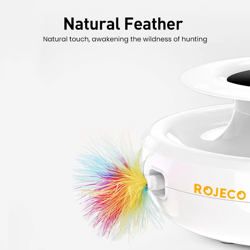 ROJECO 2-in-1 Smart Automatic Feather Ball Toy