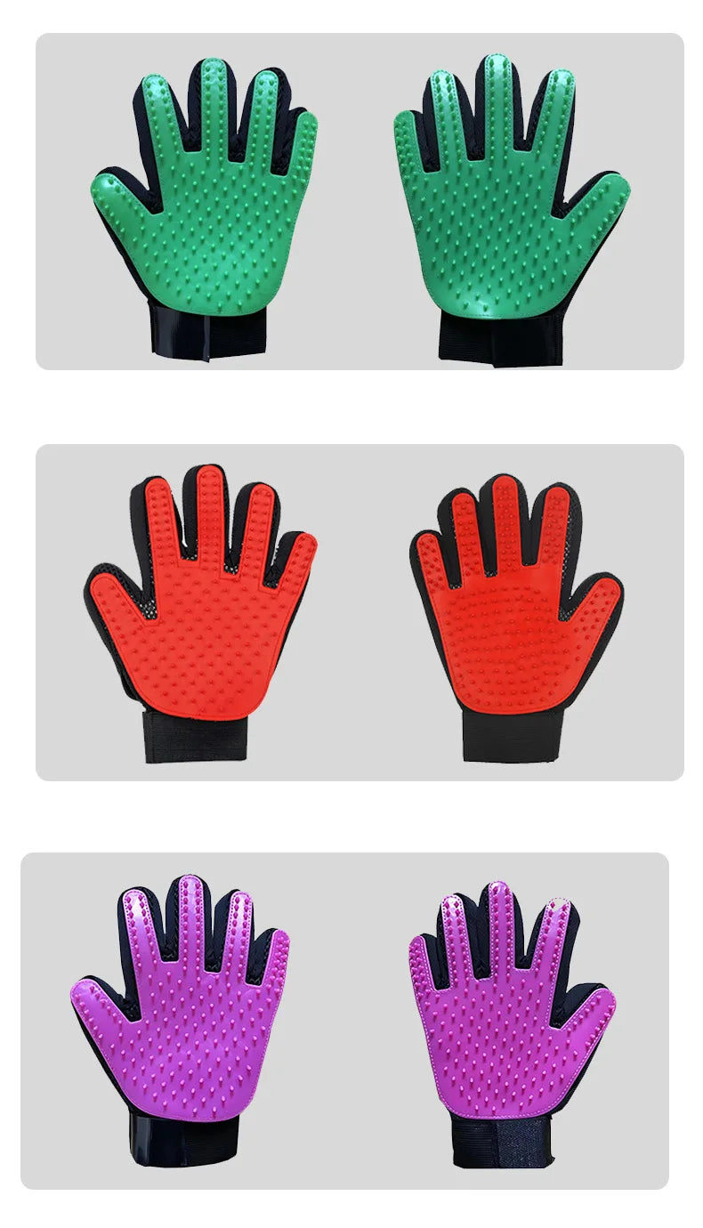 Pet Grooming Glove – Hair Remover & Massager for Cats and Dogs (6 Colors)