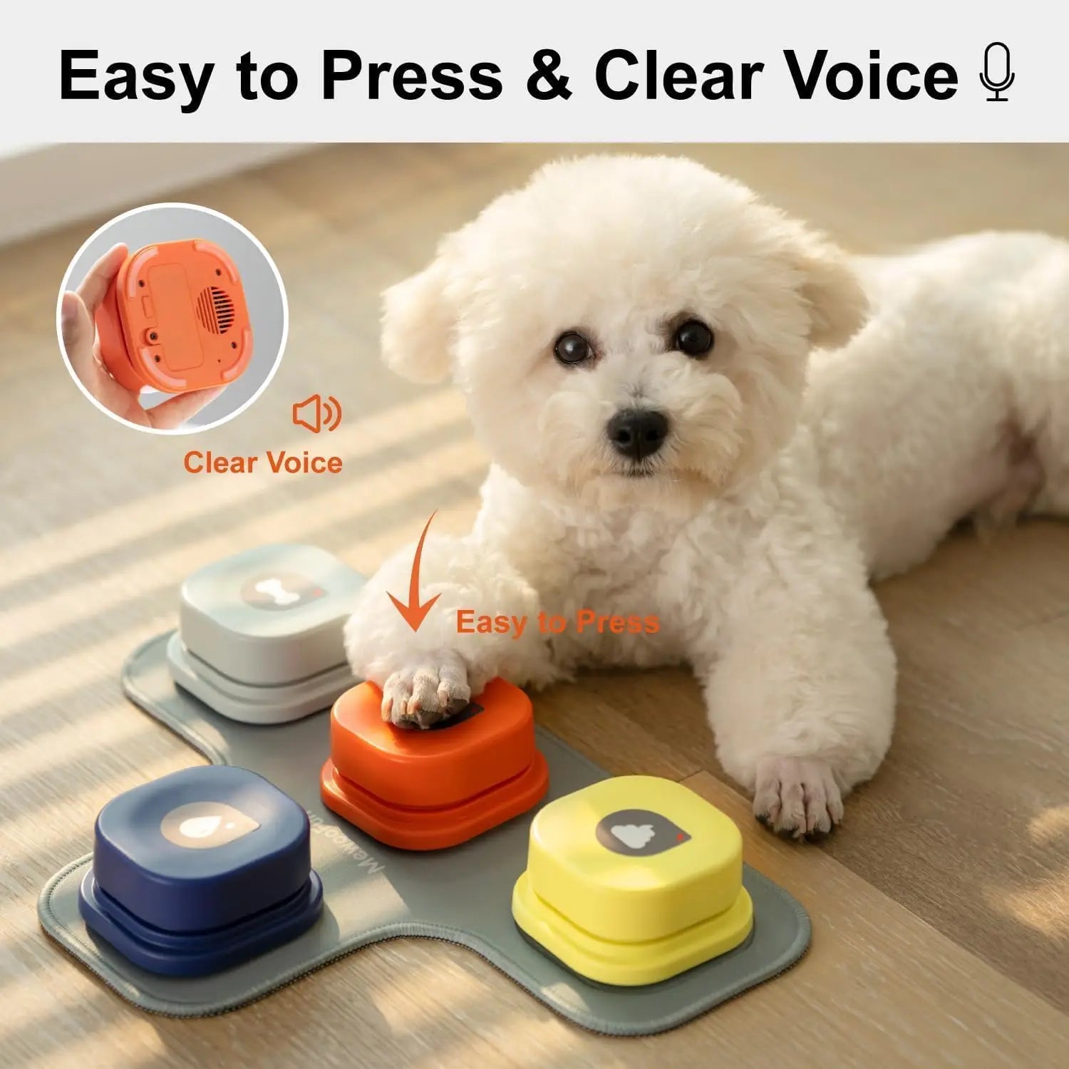 MEWOOFUN Dog Talking Button Toy with Pad