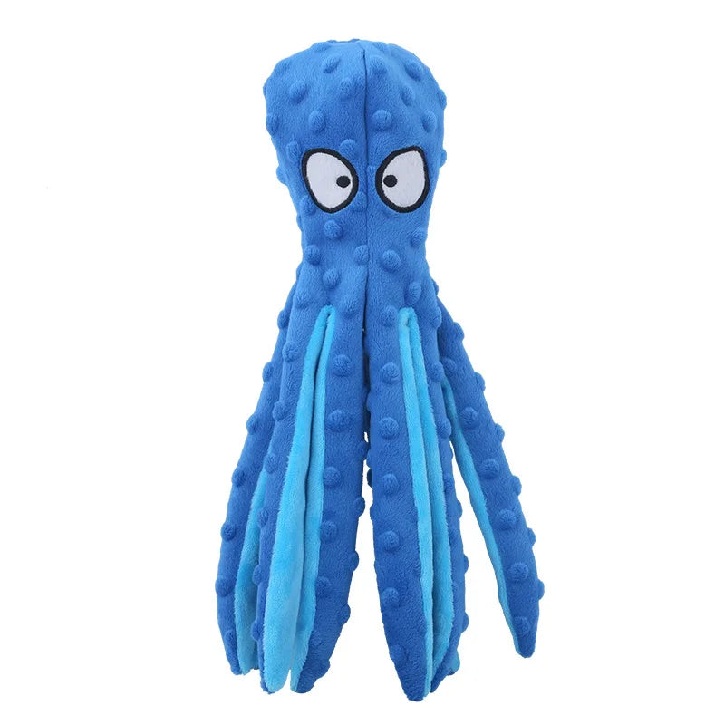 Plush Octopus Dog Toy – Squeaky, Bite-Resistant & Interactive