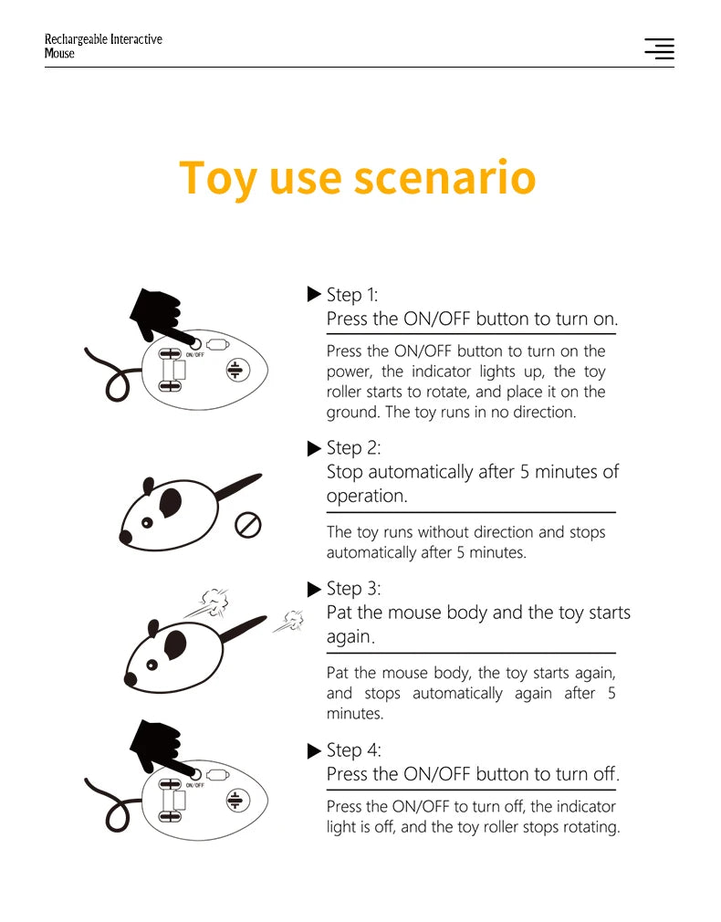 Electric Interactive Plush Mouse Cat Toy