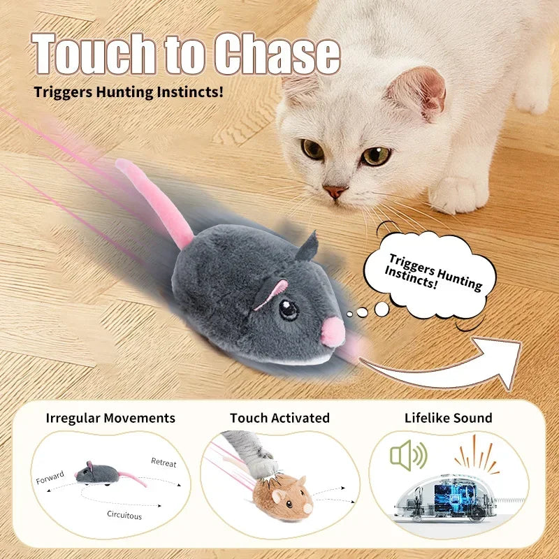 Electric Interactive Plush Mouse Cat Toy