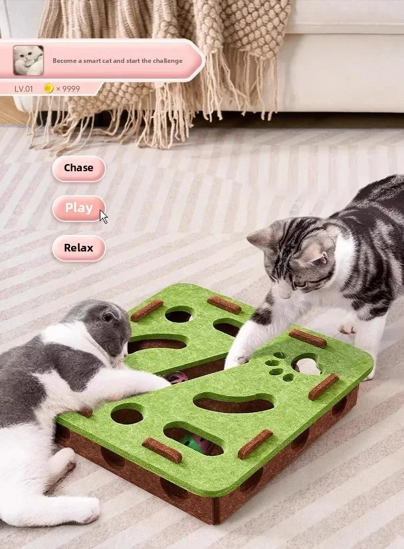 Interactive Sisal Cat Scratching Post with Toys