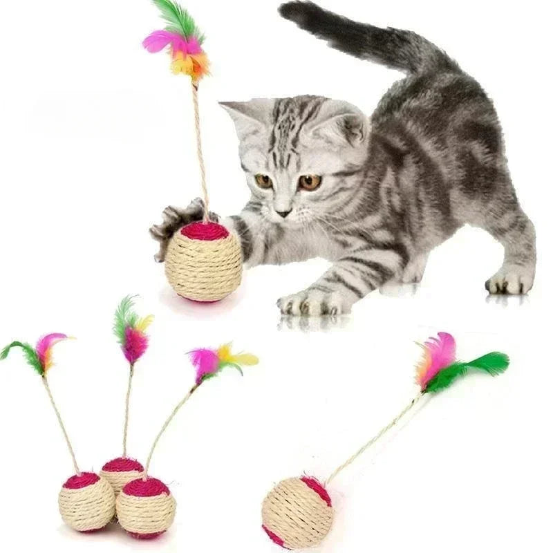 Sisal Scratching Ball Interactive Cat Toy