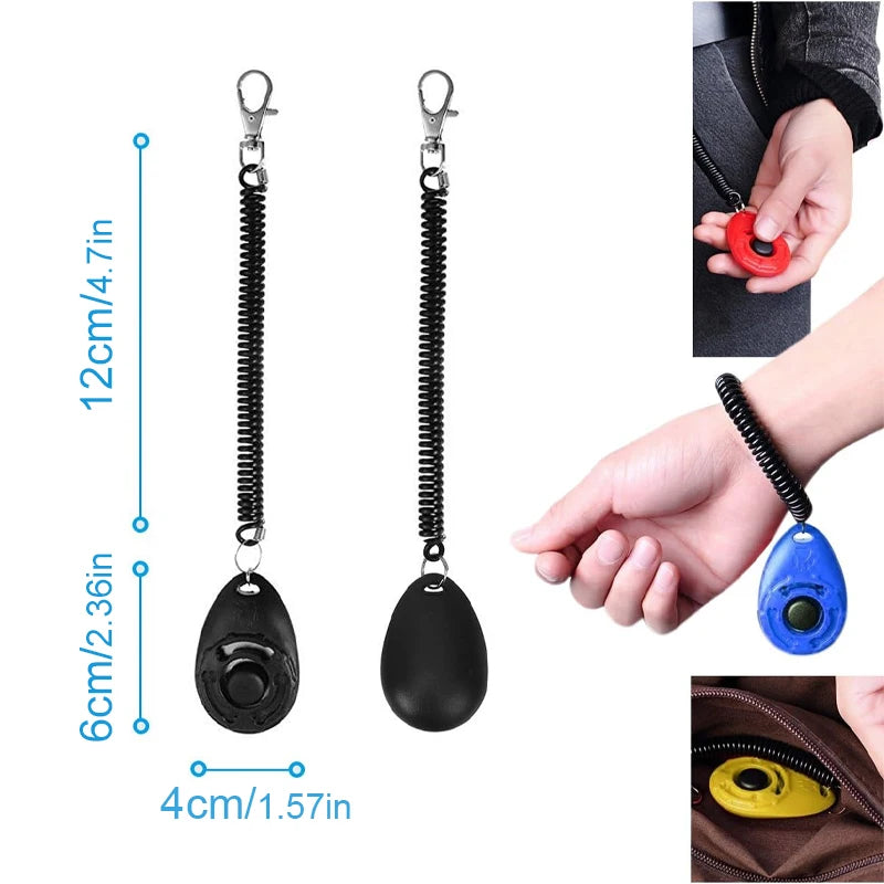Pet Training Clicker – Adjustable Wrist Strap & Keychain