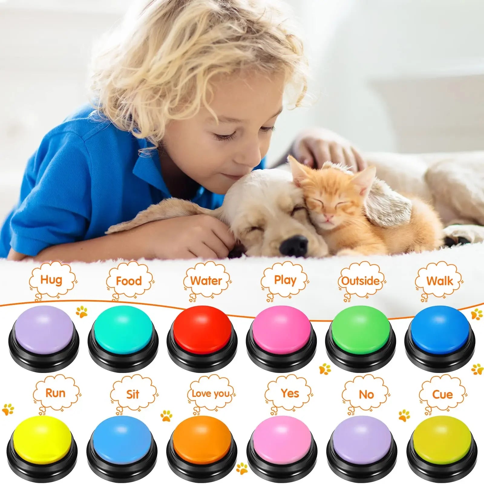 Funny Recordable Talking Dog Buttons Toy