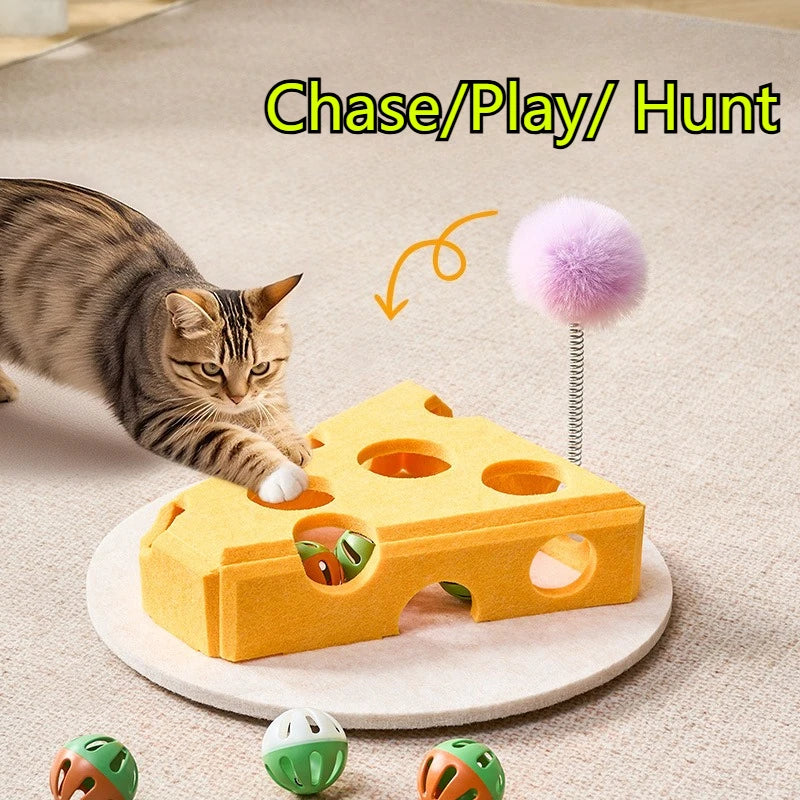 Interactive Sisal Cat Scratching Post with Toys