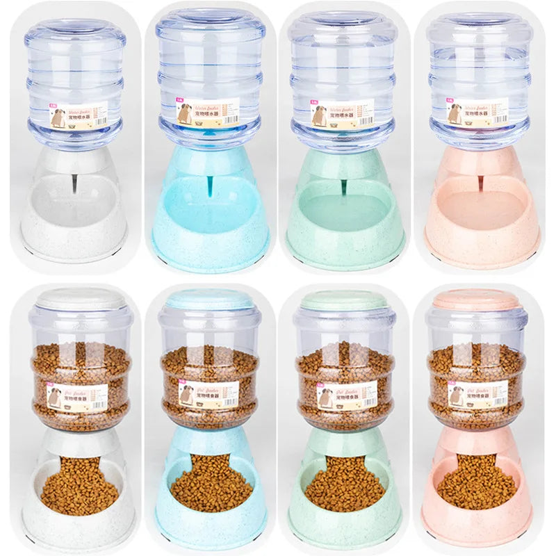 Large Capacity Pet Feeder Bowl Set – Automatic Water Dispenser for Cats & Small Dogs