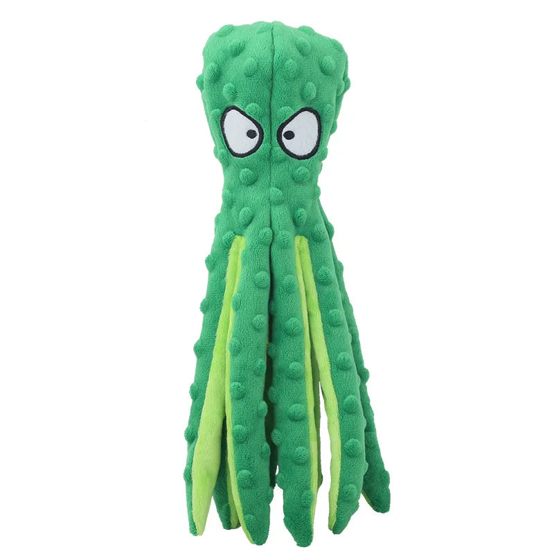 Plush Octopus Dog Toy – Squeaky, Bite-Resistant & Interactive