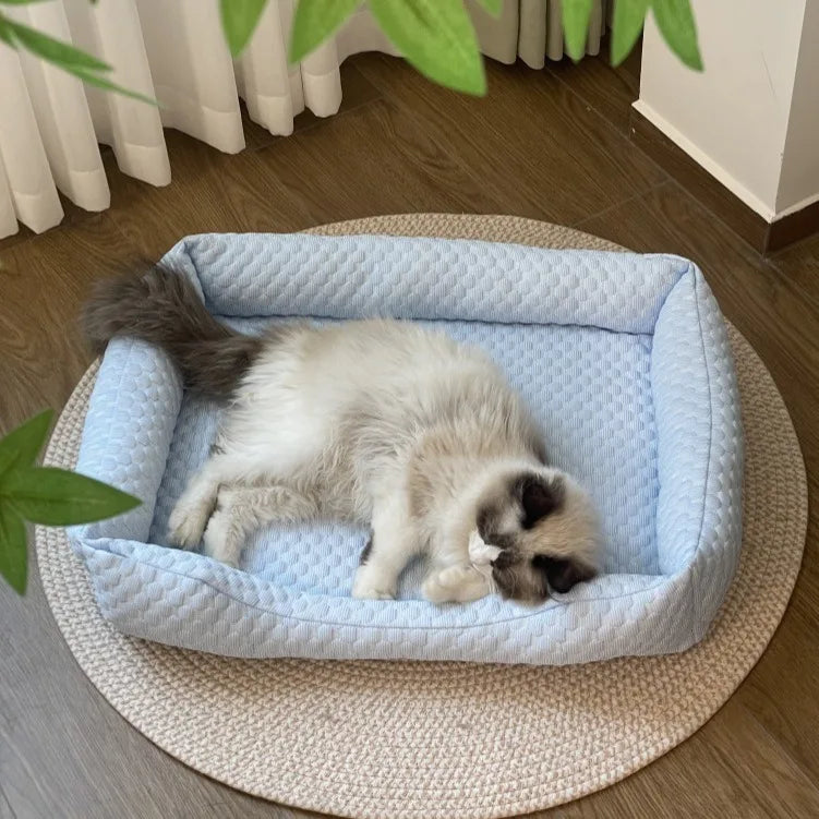 Cooling Plush Pet Bed & Mat for Cats & Dogs