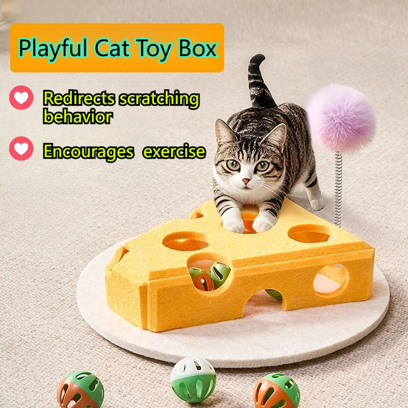 Interactive Sisal Cat Scratching Post with Toys