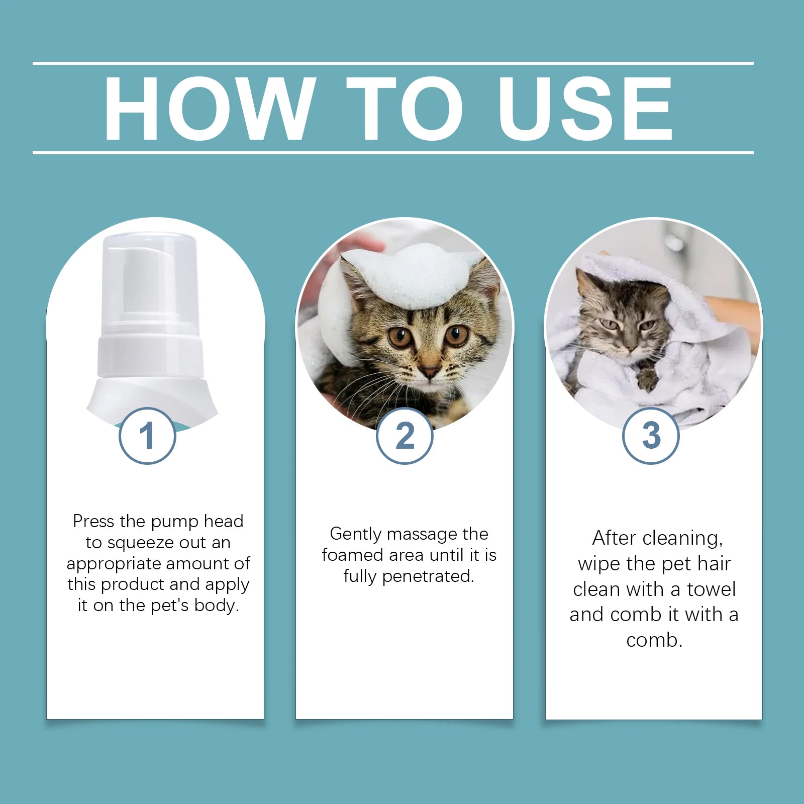 No-Rinse Waterless Pet Cleaning Mousse
