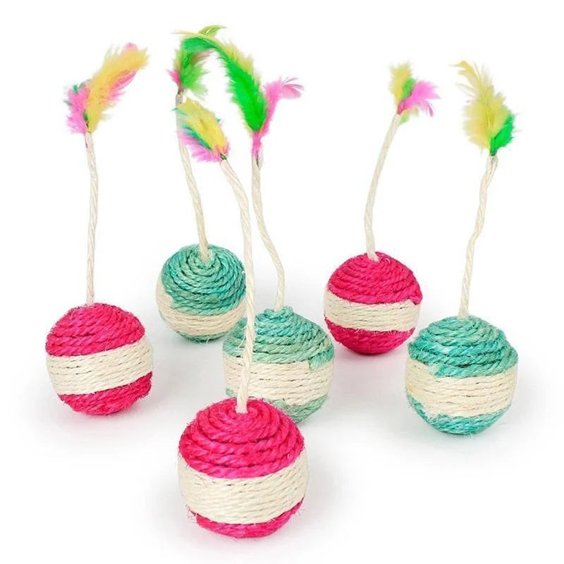 Sisal Scratching Ball Interactive Cat Toy