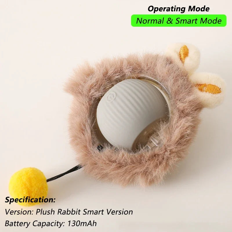 Smart Cat Toy – Rechargeable Rolling Ball with Tail