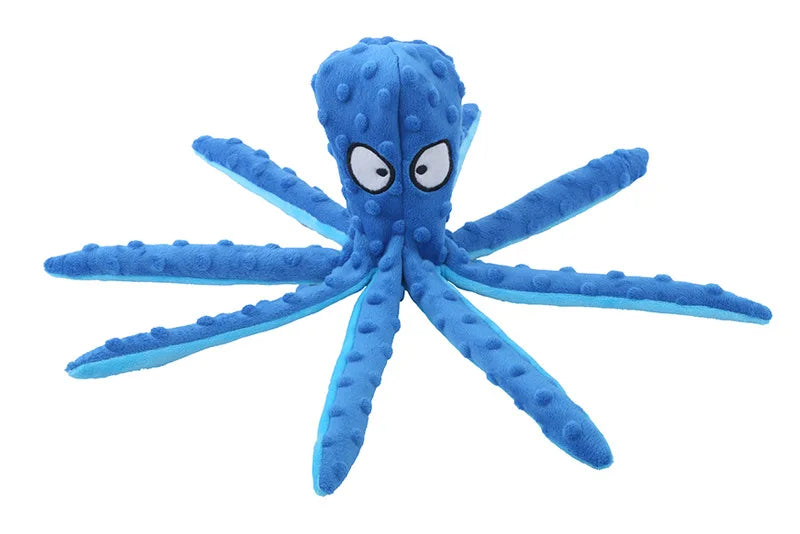 Plush Octopus Dog Toy – Squeaky, Bite-Resistant & Interactive