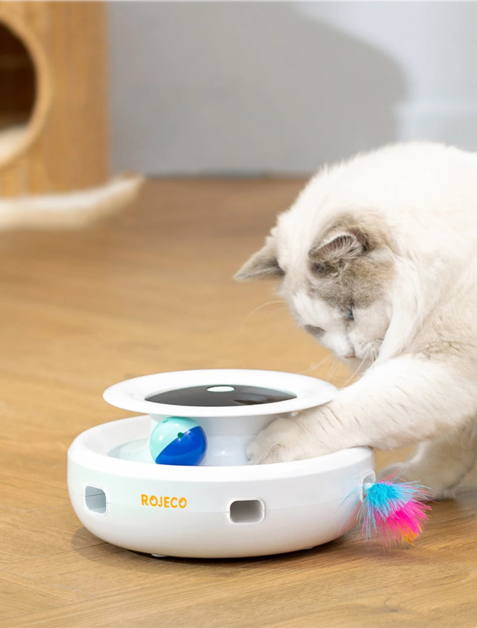 ROJECO 2-in-1 Smart Automatic Feather Ball Toy