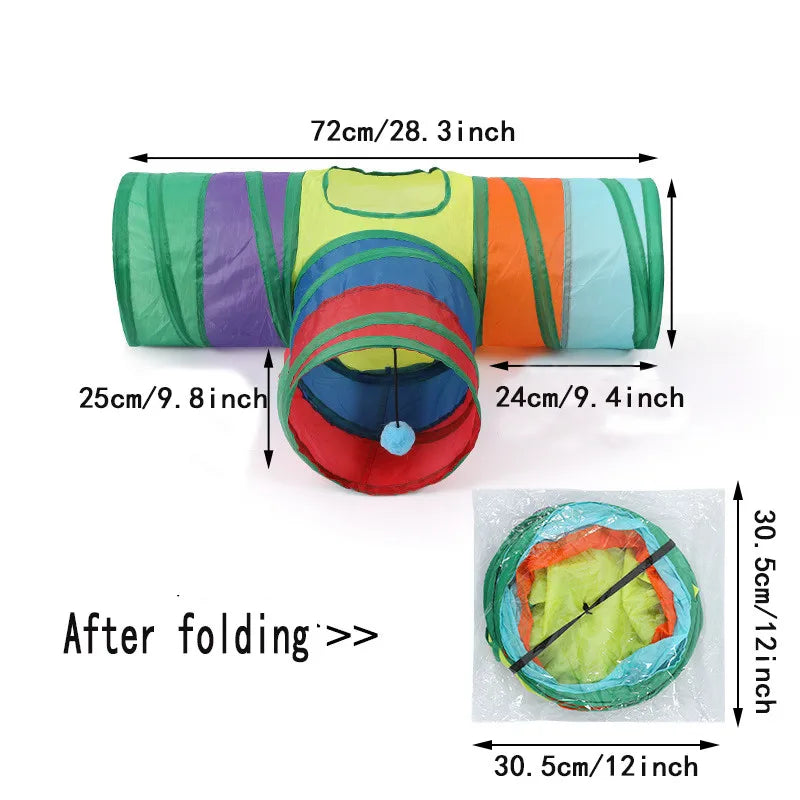Foldable Breathable Cat Play Tunnel