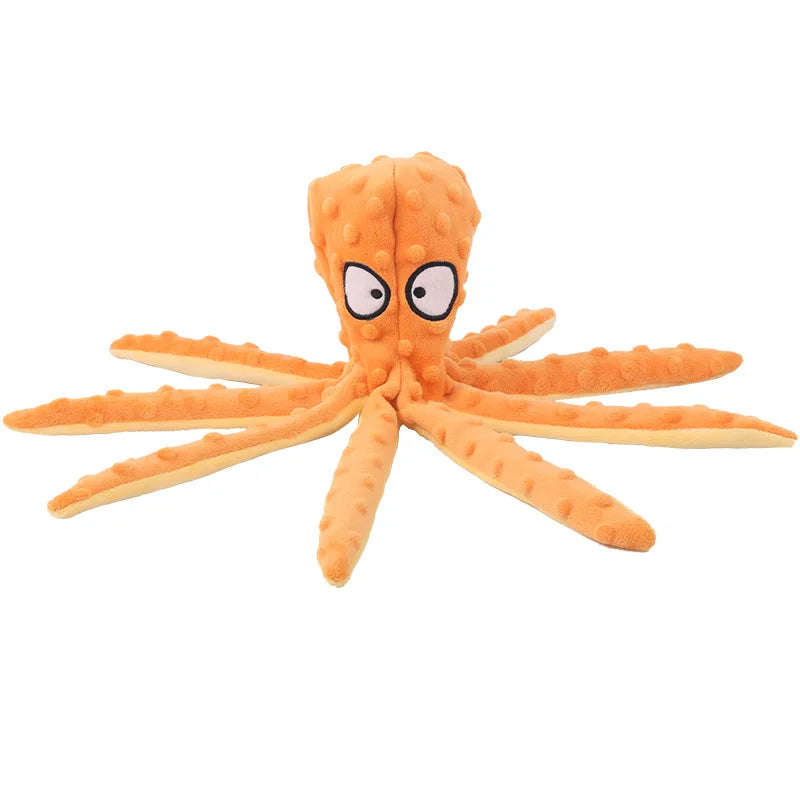 Plush Octopus Dog Toy – Squeaky, Bite-Resistant & Interactive