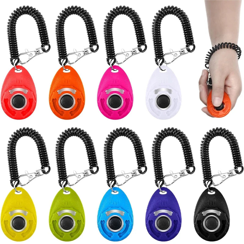 Pet Training Clicker – Adjustable Wrist Strap & Keychain