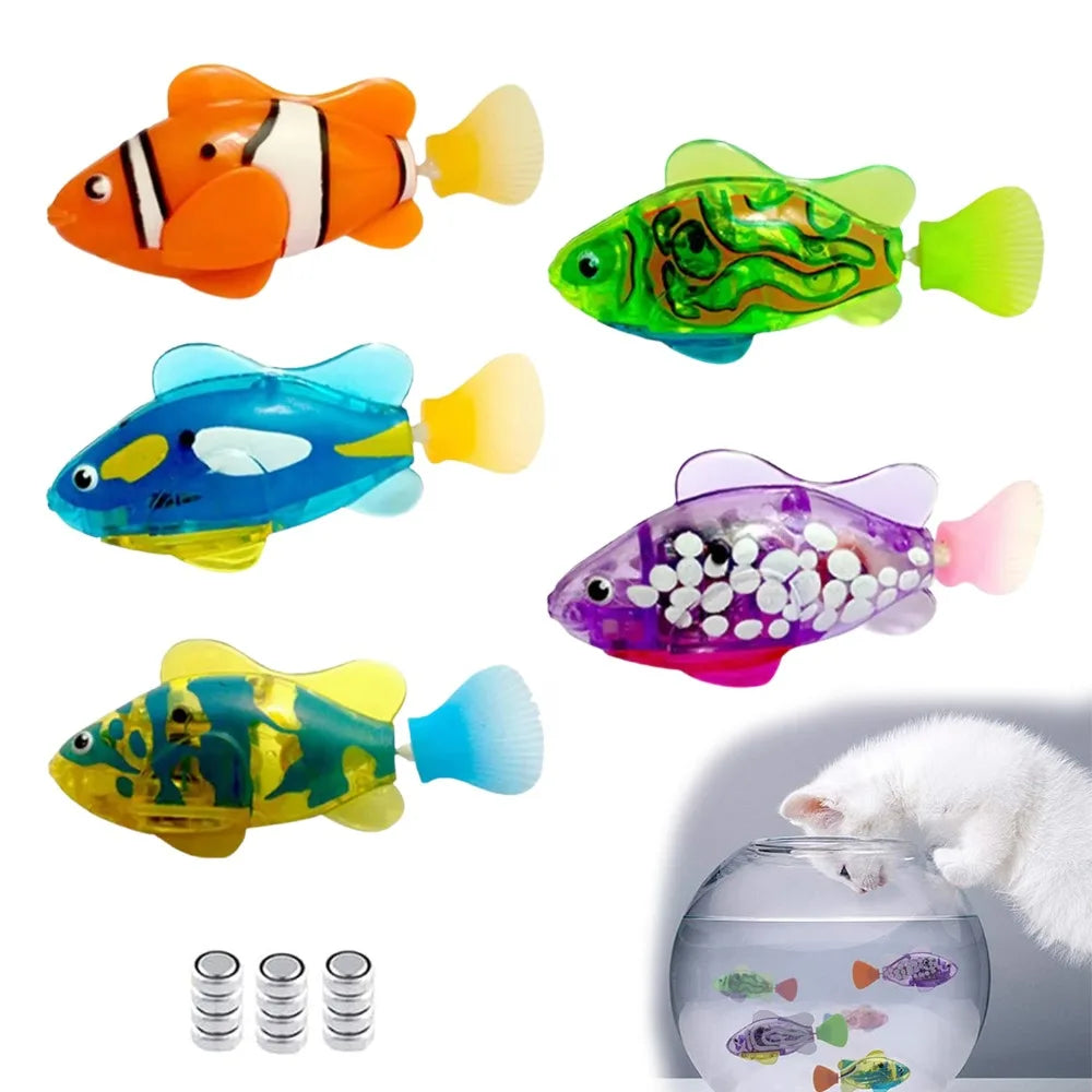 LED Interactive Swimming Robot Fish Toy for Cats