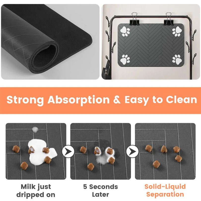 Pet Feeding Mat – Waterproof, Quick-Dry Placemat for Food & Water Bowls
