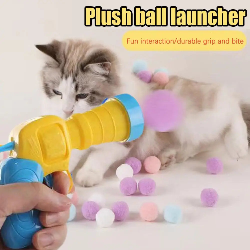 Interactive Cat Toy with Mini Shooting Plush Balls