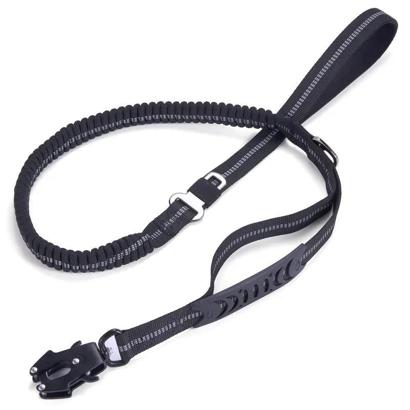 Heavy-Duty Bungee Dog Leash – Reflective, No-Pull with Car Seatbelt Clip