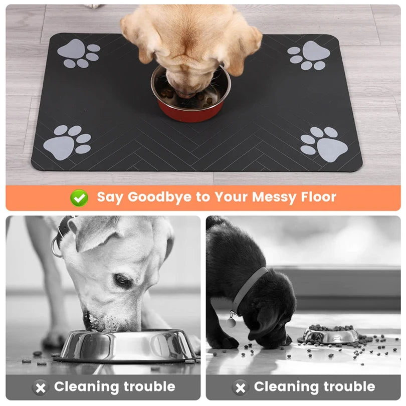 Pet Feeding Mat – Waterproof, Quick-Dry Placemat for Food & Water Bowls