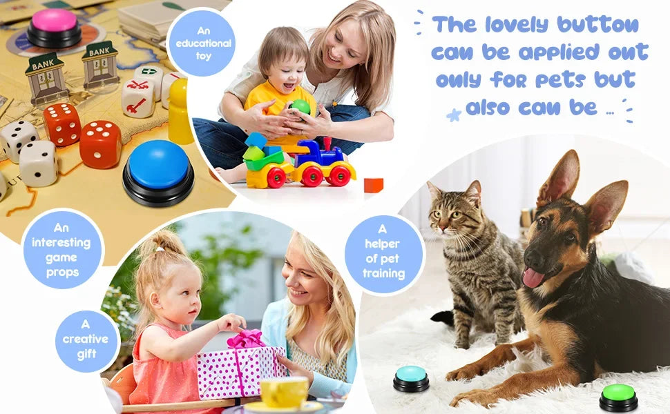 Funny Recordable Talking Dog Buttons Toy