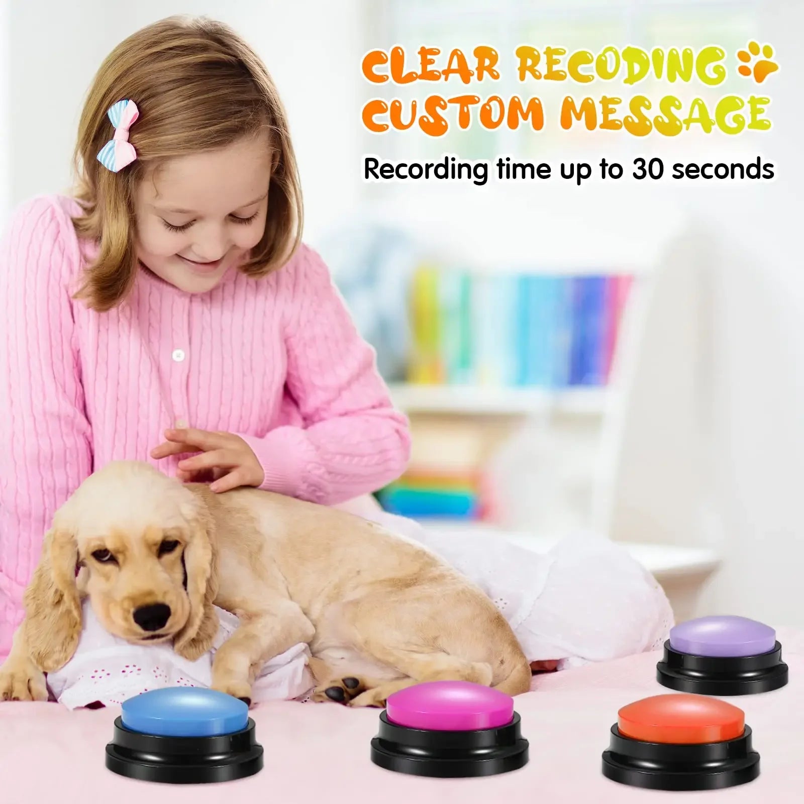 Funny Recordable Talking Dog Buttons Toy