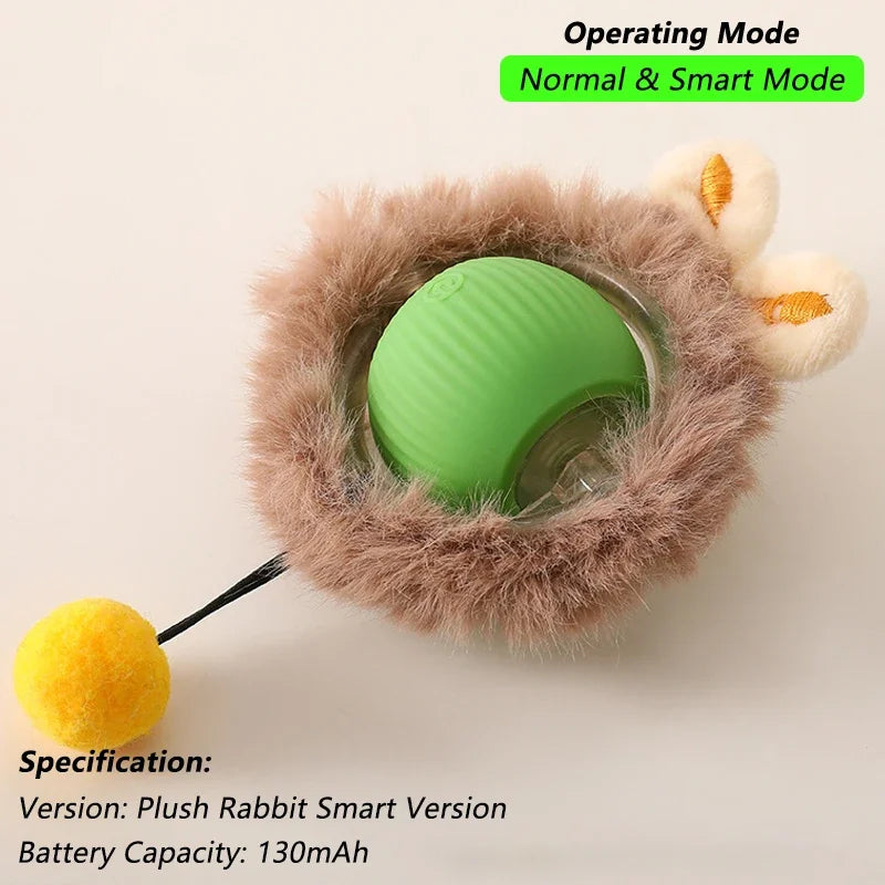 Smart Cat Toy – Rechargeable Rolling Ball with Tail