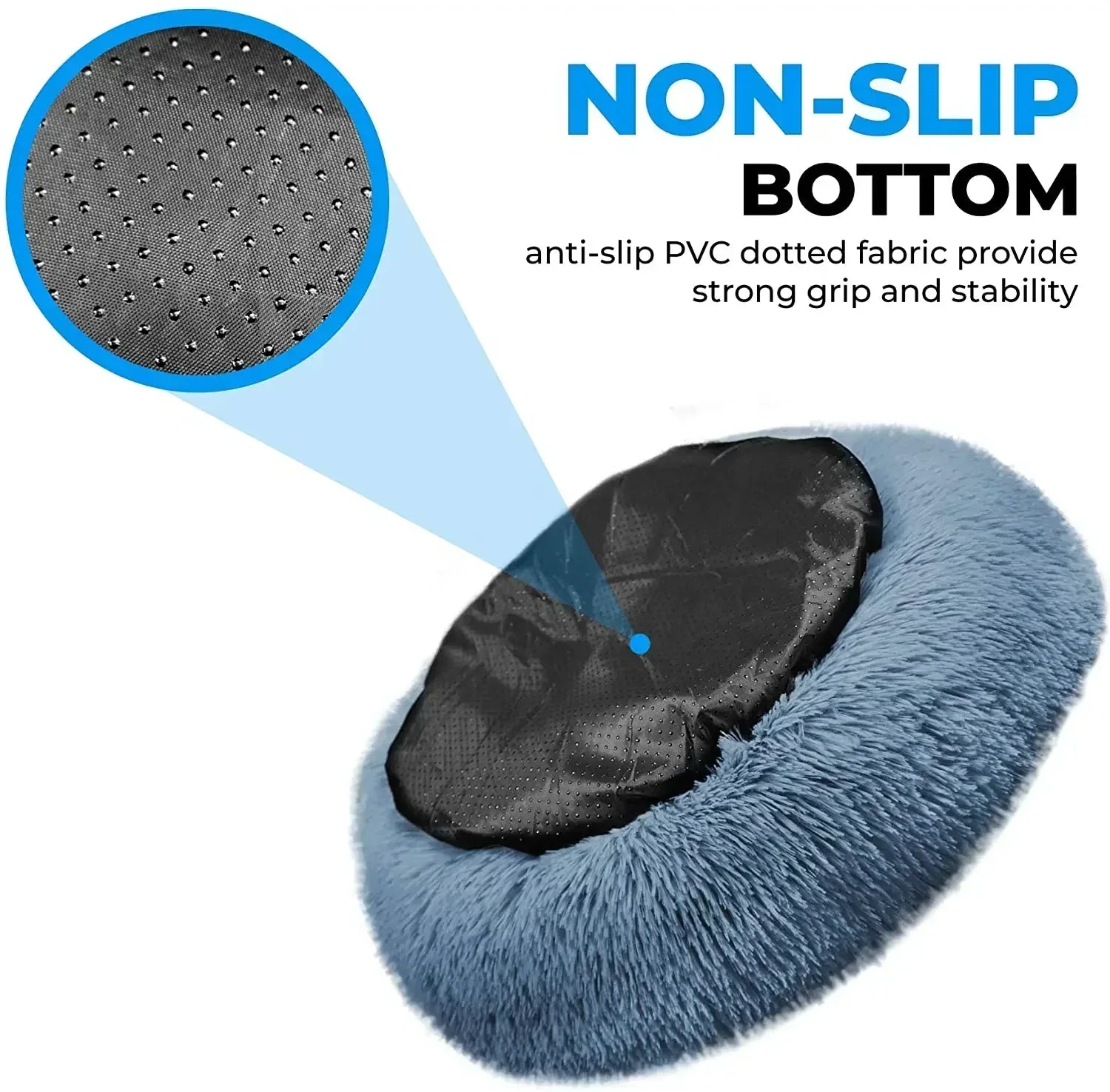 Round Plush Self-Warming Pet Bed with Non-Slip Bottom