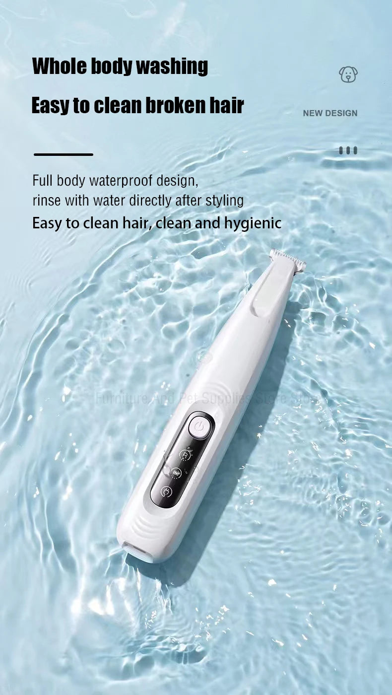Waterproof Dog Paw Trimmer with LED Light & Display
