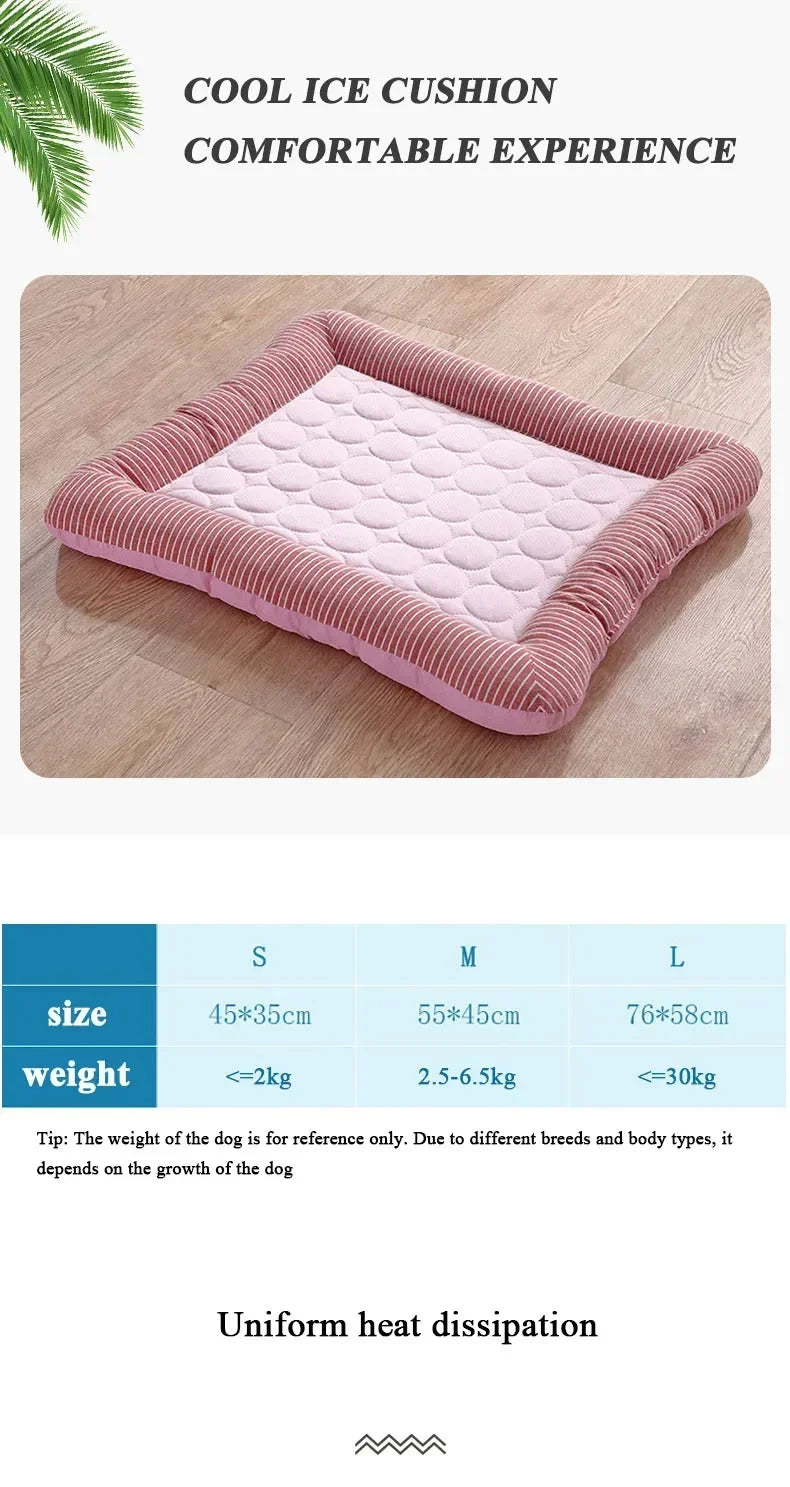 Cooling Mat for Pets – Ice Silk Summer Bed for Dogs & Cats