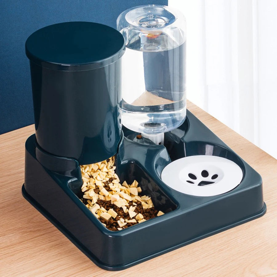 2-in-1 Automatic Pet Feeder & Water Dispenser – Tilted Gravity Design