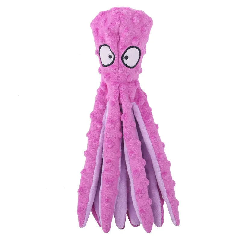 Plush Octopus Dog Toy – Squeaky, Bite-Resistant & Interactive