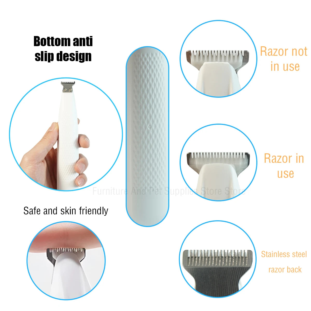 Waterproof Dog Paw Trimmer with LED Light & Display